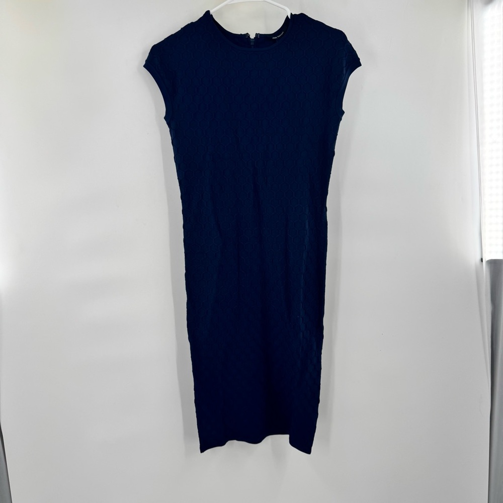 Pink Tartan Elegant Navy Blue Women's Dress Size Xs